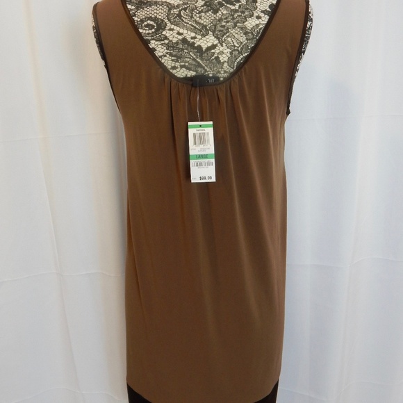 INC Brown Sleeveless Dress Size Large - Picture 3 of 4